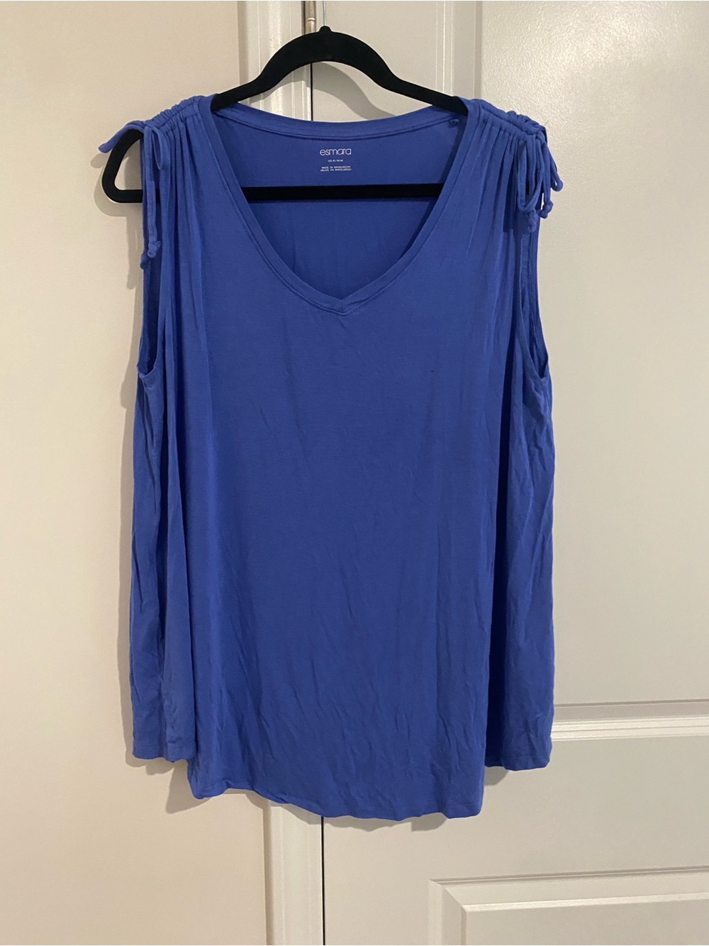Esmara Royal Blue V-Neck Tie-Shoulder Tank Top